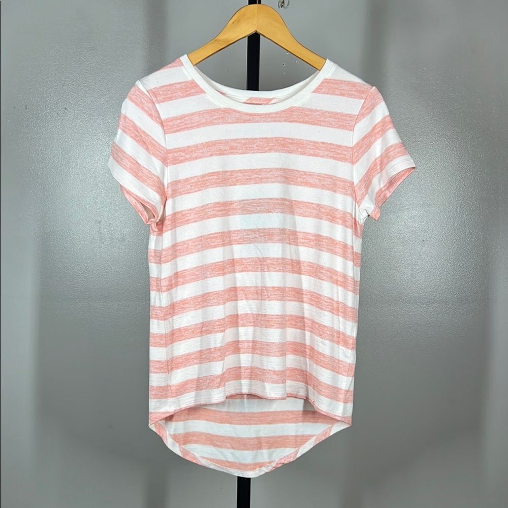 Market & Spruce Pink Relaxed High Low Short Sleeve Tee